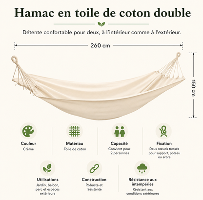 Hamac suspendu double - Le confort