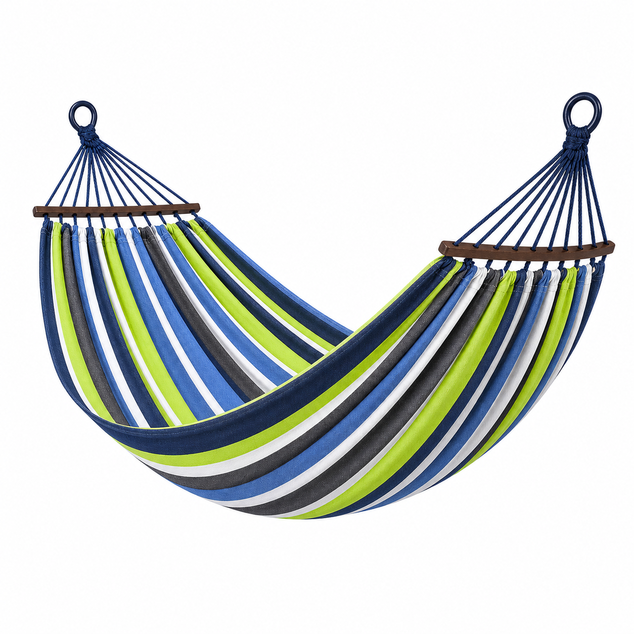 Hamac suspendu a rayure vert et bleu