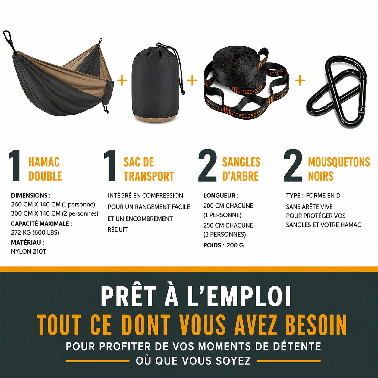 Hamac XXL Nylon doux - ZOWE