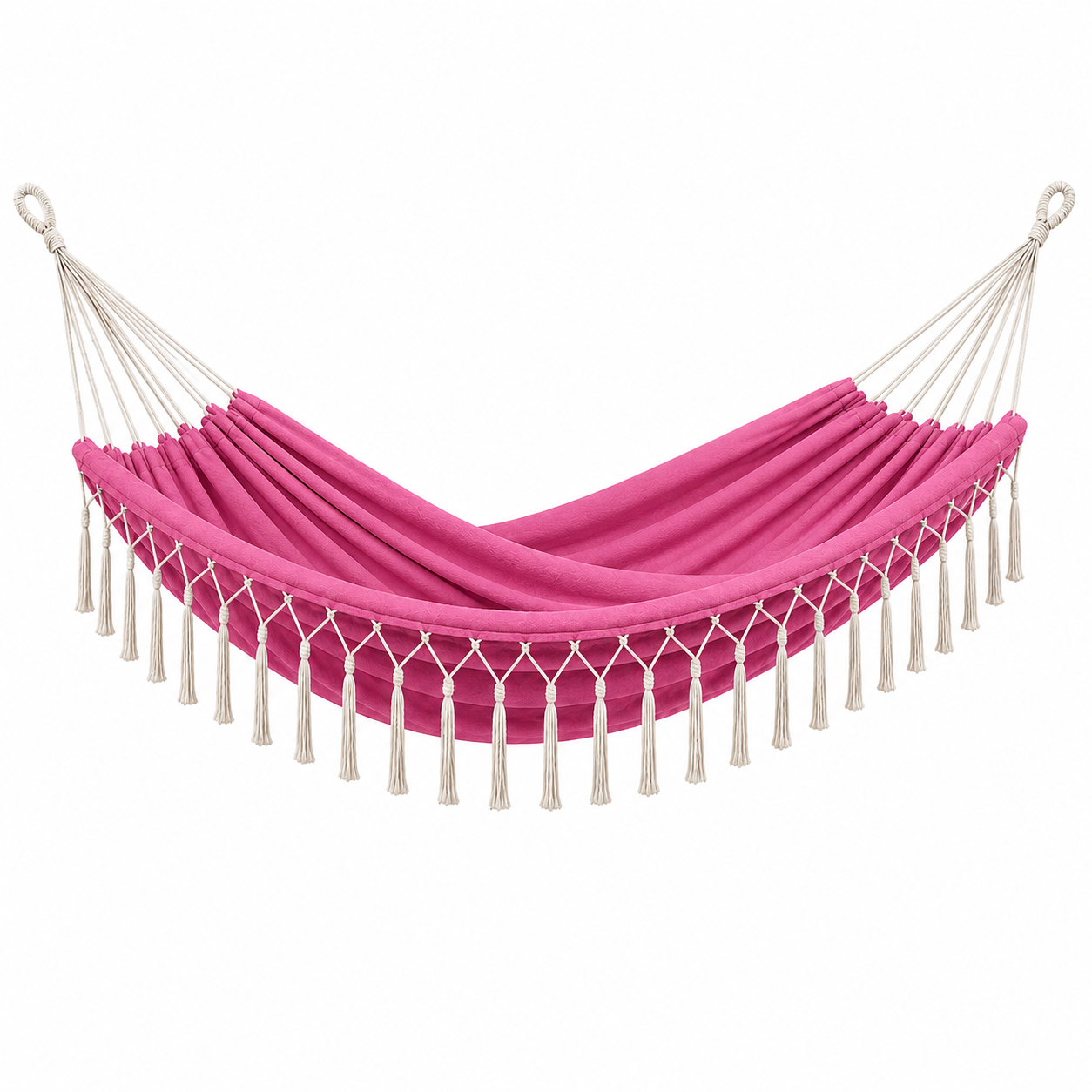 Hamac suspendu à franges rose – FAZER
