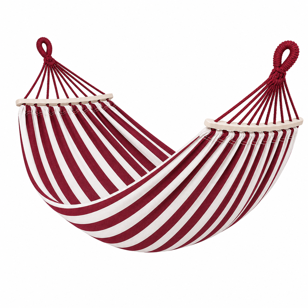 Hamac suspendu a rayure rouge et blanc