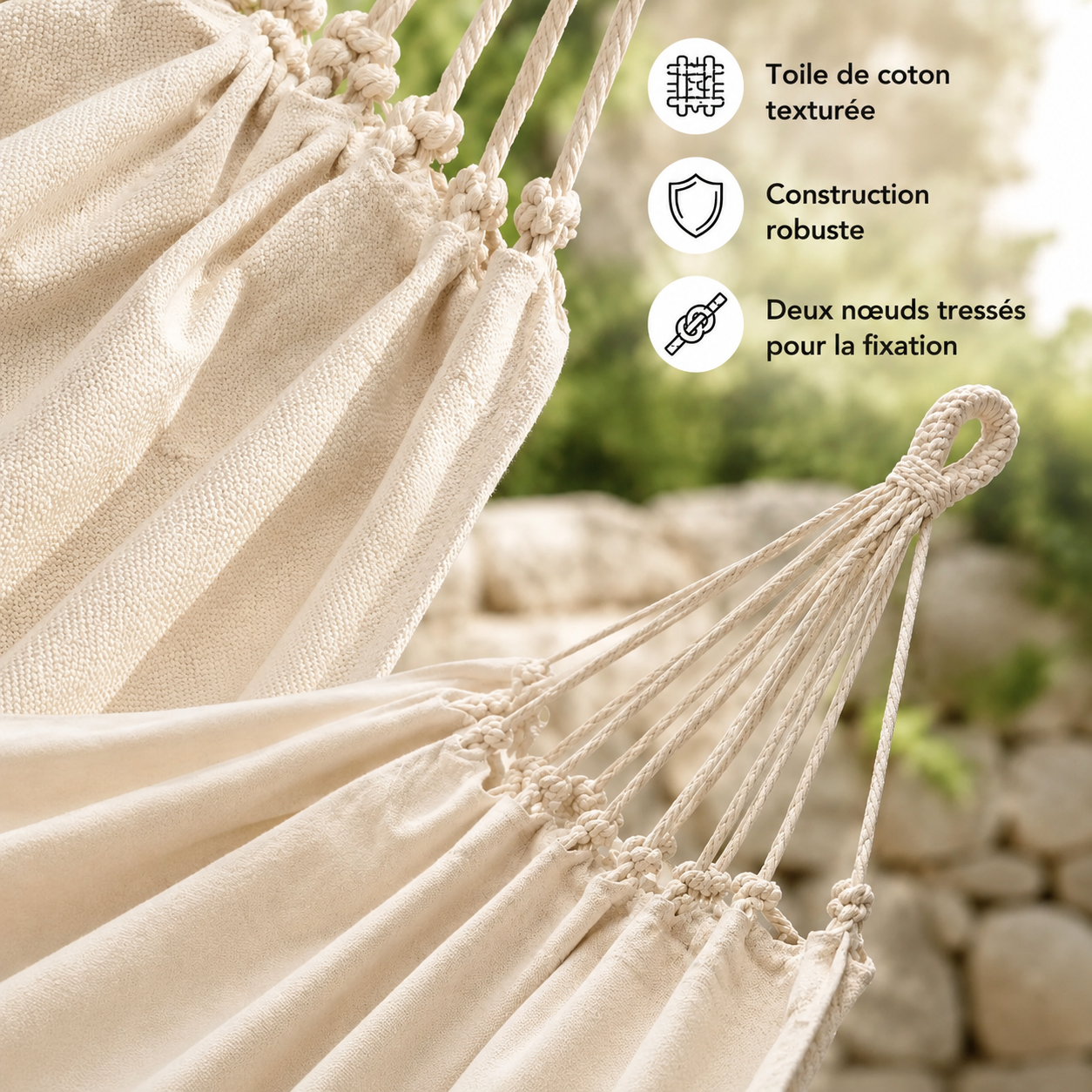 Hamac suspendu double - Le confort