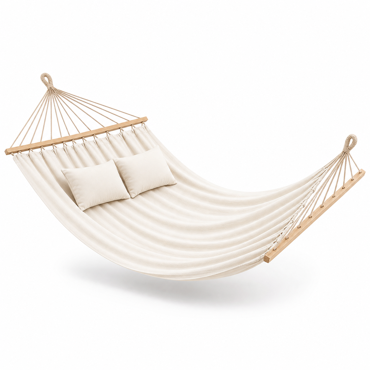 Hamac blanc suspendu avec coussin confortable 
