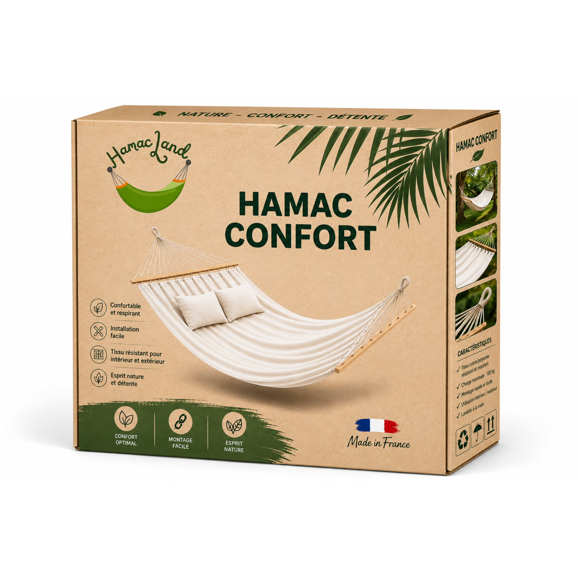 Hamac Nala –  avec Coussins, Mousquetons et Sangles