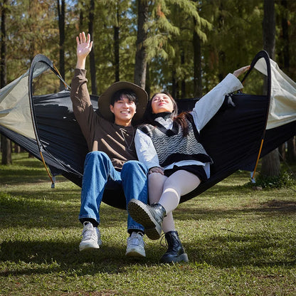 2026 Traveler hammock Outdoor anti roll and anti mosquito hammock Double person sunshade camping hammock with mosquito net