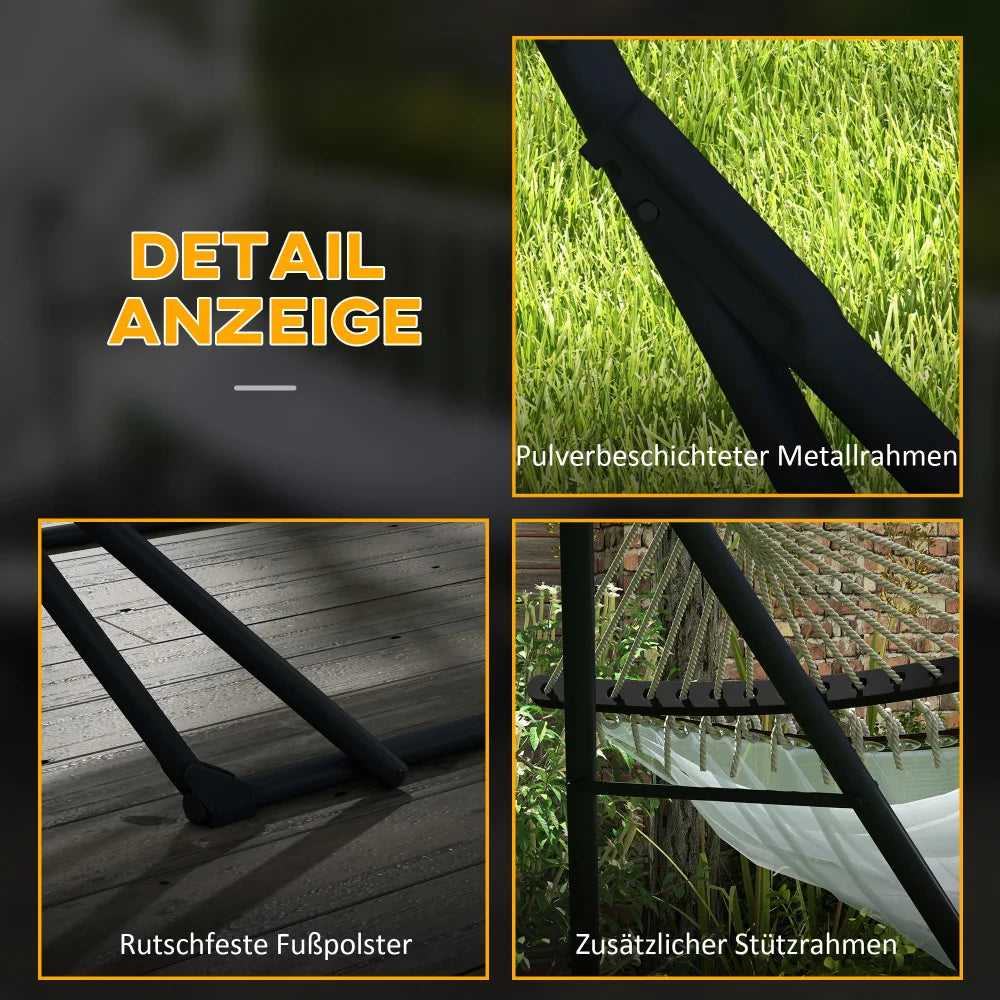 Hammock stand with hammock and carrying bag, sturdy steel, supports up to 120 kg, ideal for garden & balcony