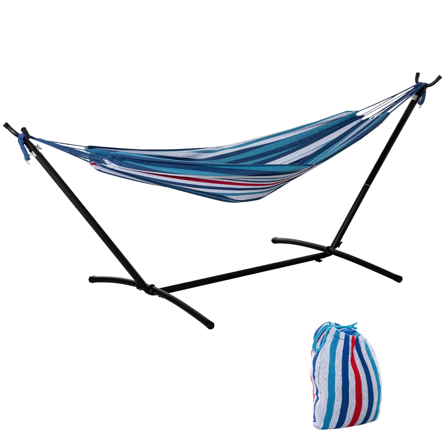 Outsunny Hammock with Stand 310X117 cm Camping Hammock with Carry Bag