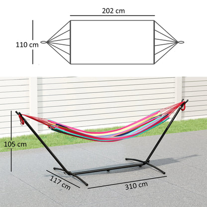 Outsunny Hammock with Stand 310X117 cm Camping Hammock with Carry Bag