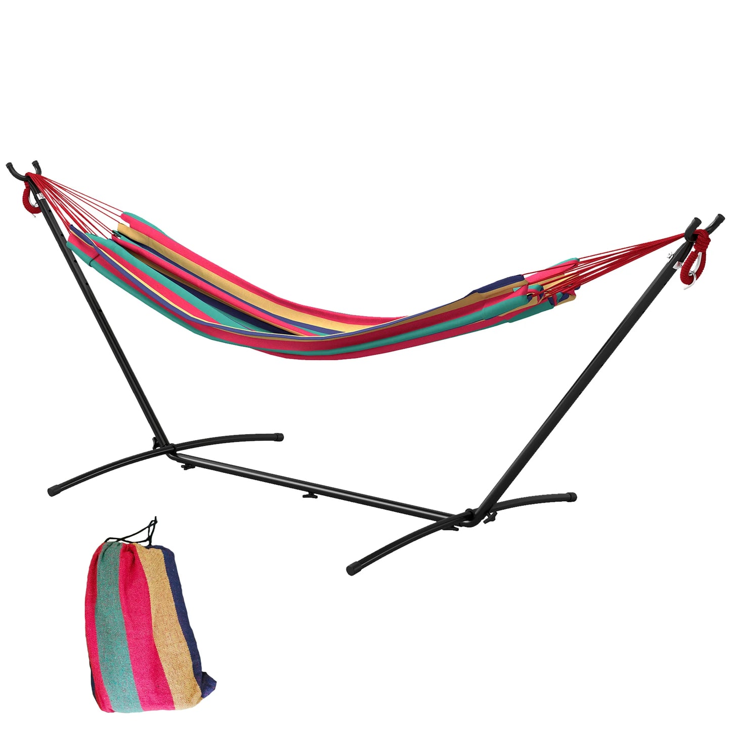 Outsunny Hammock with Stand 310X117 cm Camping Hammock with Carry Bag