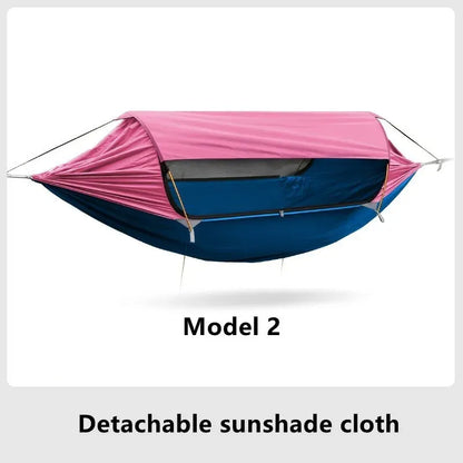 2026 Traveler hammock Outdoor anti roll and anti mosquito hammock Double person sunshade camping hammock with mosquito net