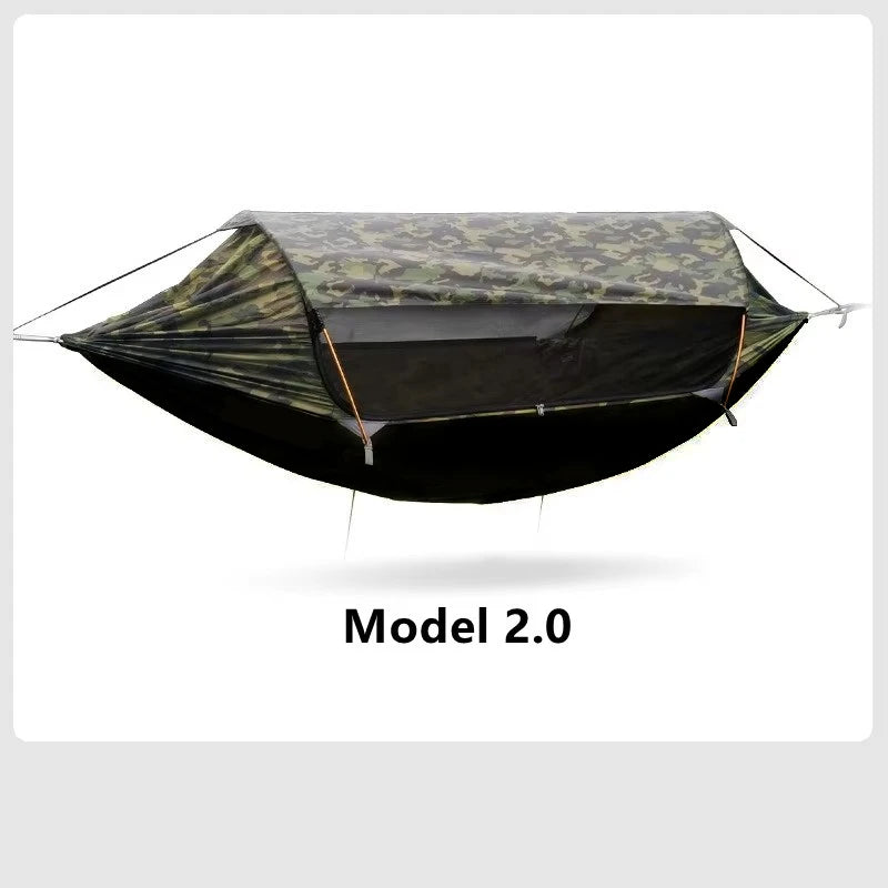 2026 Traveler hammock Outdoor anti roll and anti mosquito hammock Double person sunshade camping hammock with mosquito net