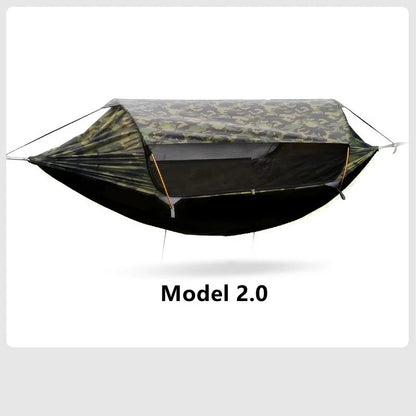 2026 Traveler hammock Outdoor anti roll and anti mosquito hammock Double person sunshade camping hammock with mosquito net