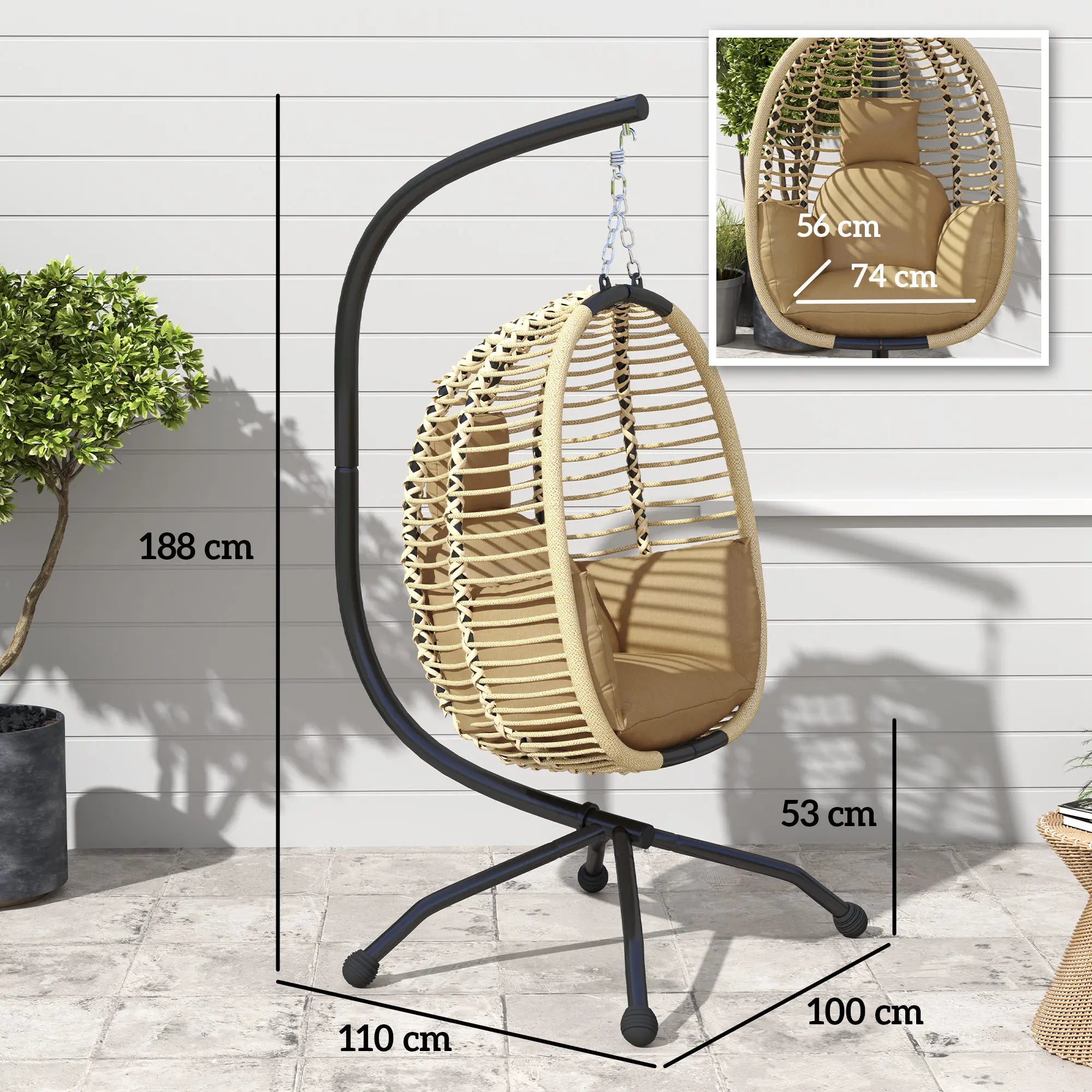 fauteuil suspendu marron clair - ALIA