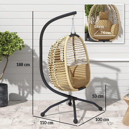 fauteuil suspendu marron clair - ALIA