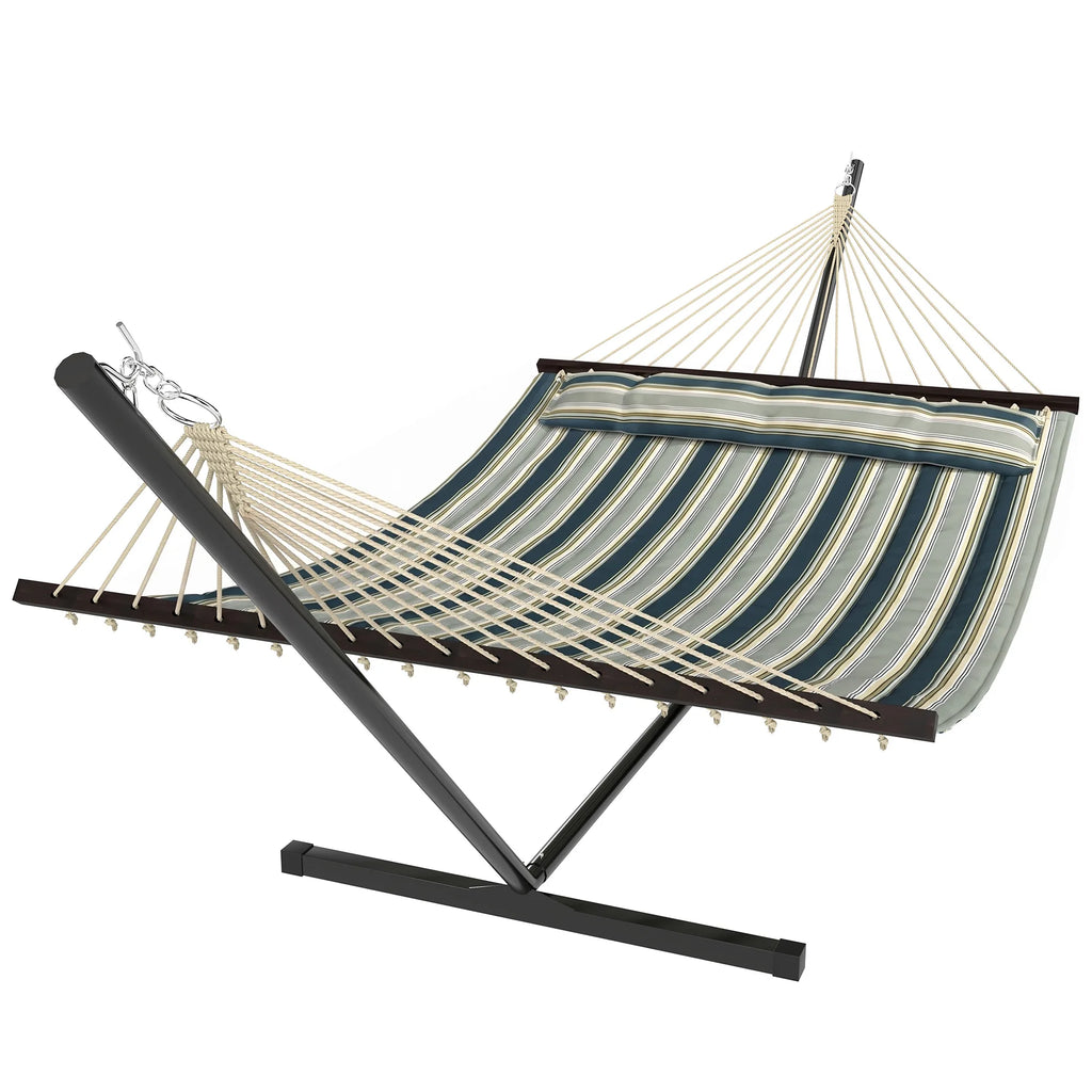 Hamac sur pied de jardin vert sauge de haute qualité, confortable