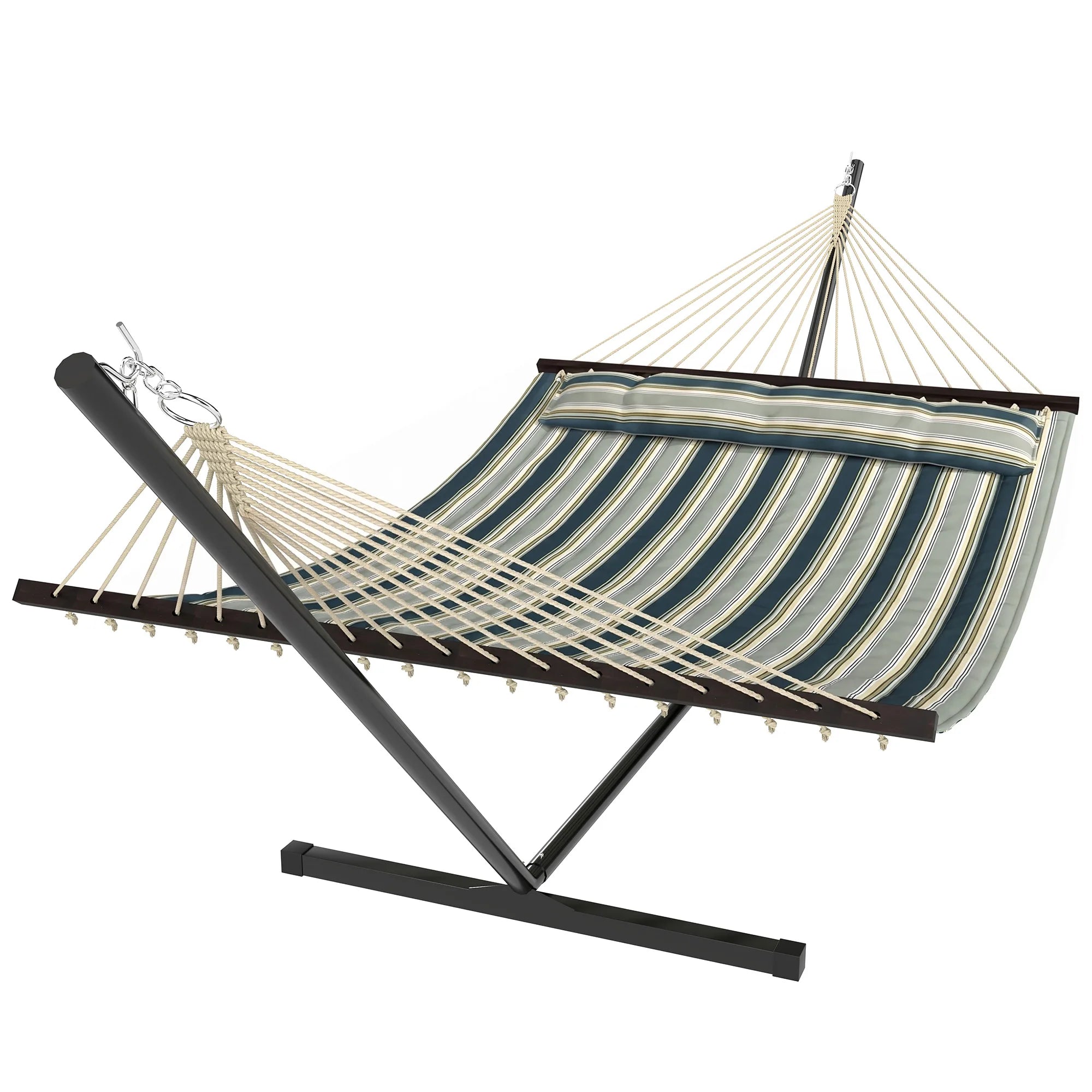 Hamac sur pied de jardin vert sauge de haute qualité, confortable