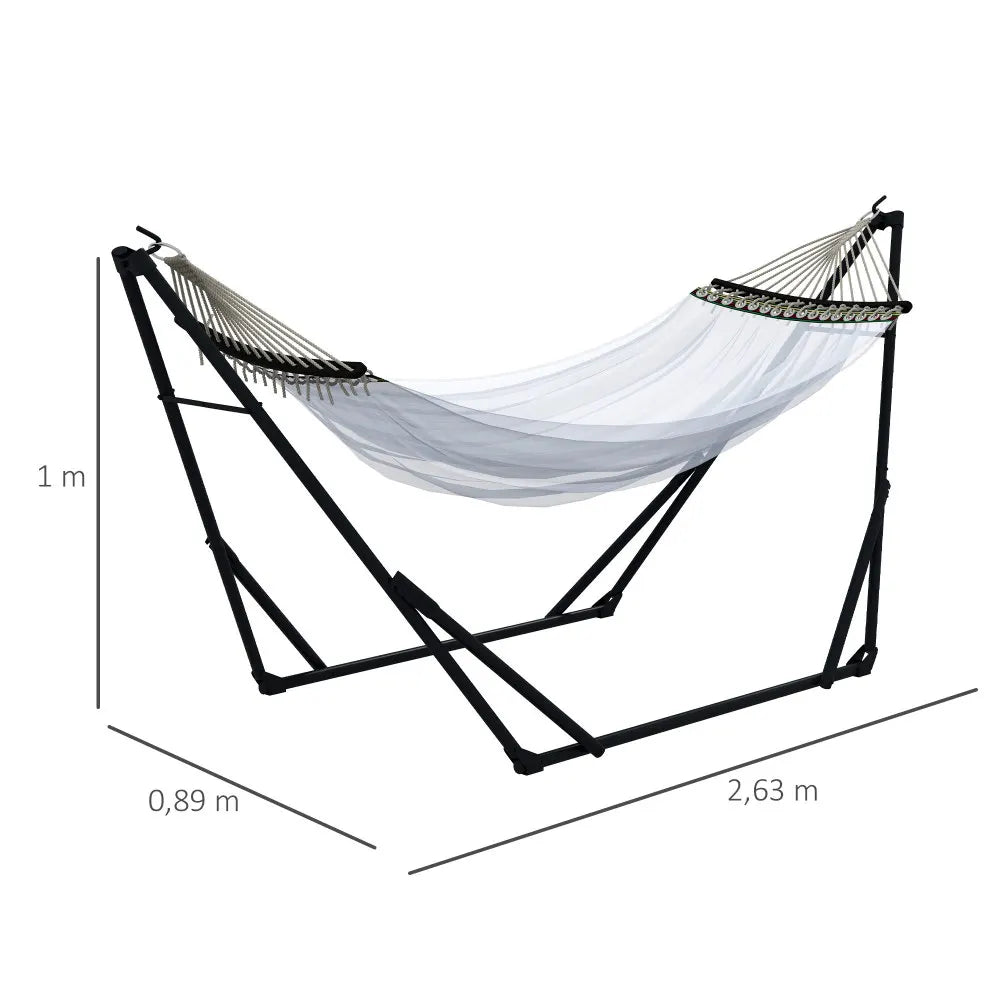 Hammock stand with hammock and carrying bag, sturdy steel, supports up to 120 kg, ideal for garden & balcony