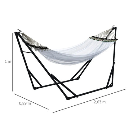 Hammock stand with hammock and carrying bag, sturdy steel, supports up to 120 kg, ideal for garden & balcony
