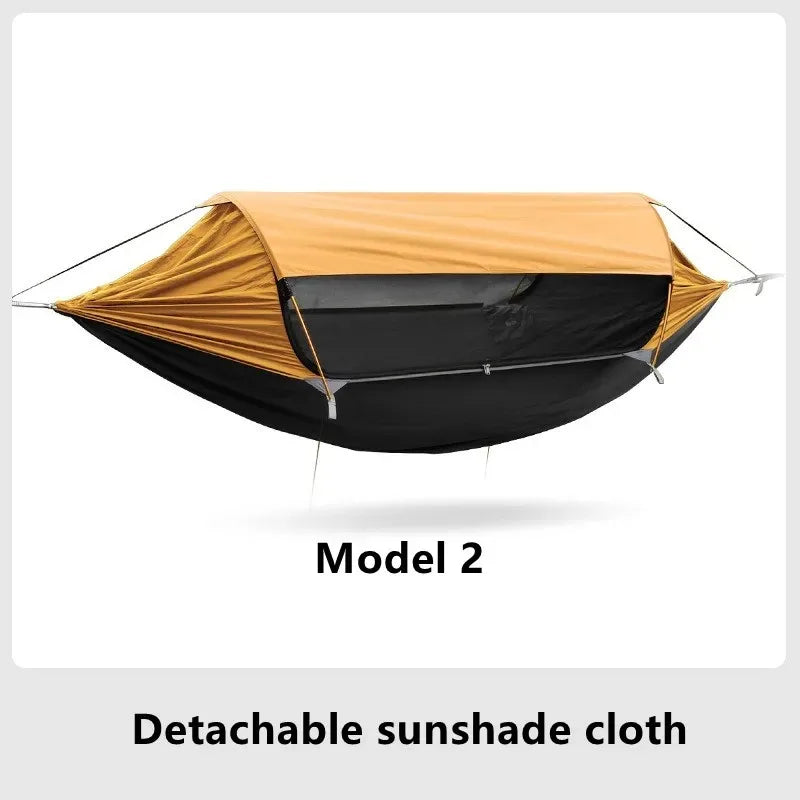 2026 Traveler hammock Outdoor anti roll and anti mosquito hammock Double person sunshade camping hammock with mosquito net