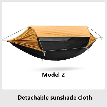 2026 Traveler hammock Outdoor anti roll and anti mosquito hammock Double person sunshade camping hammock with mosquito net