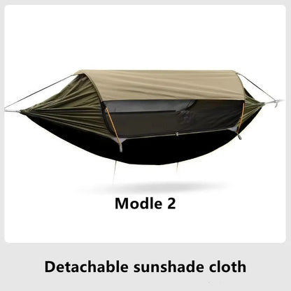 2026 Traveler hammock Outdoor anti roll and anti mosquito hammock Double person sunshade camping hammock with mosquito net