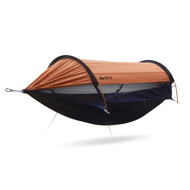 2026 Traveler hammock Outdoor anti roll and anti mosquito hammock Double person sunshade camping hammock with mosquito net