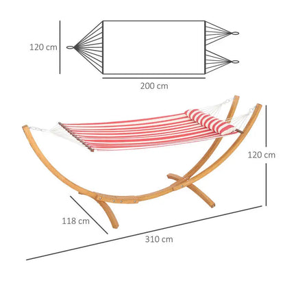 Hamac Rouge Le navire - En coton et support en bois