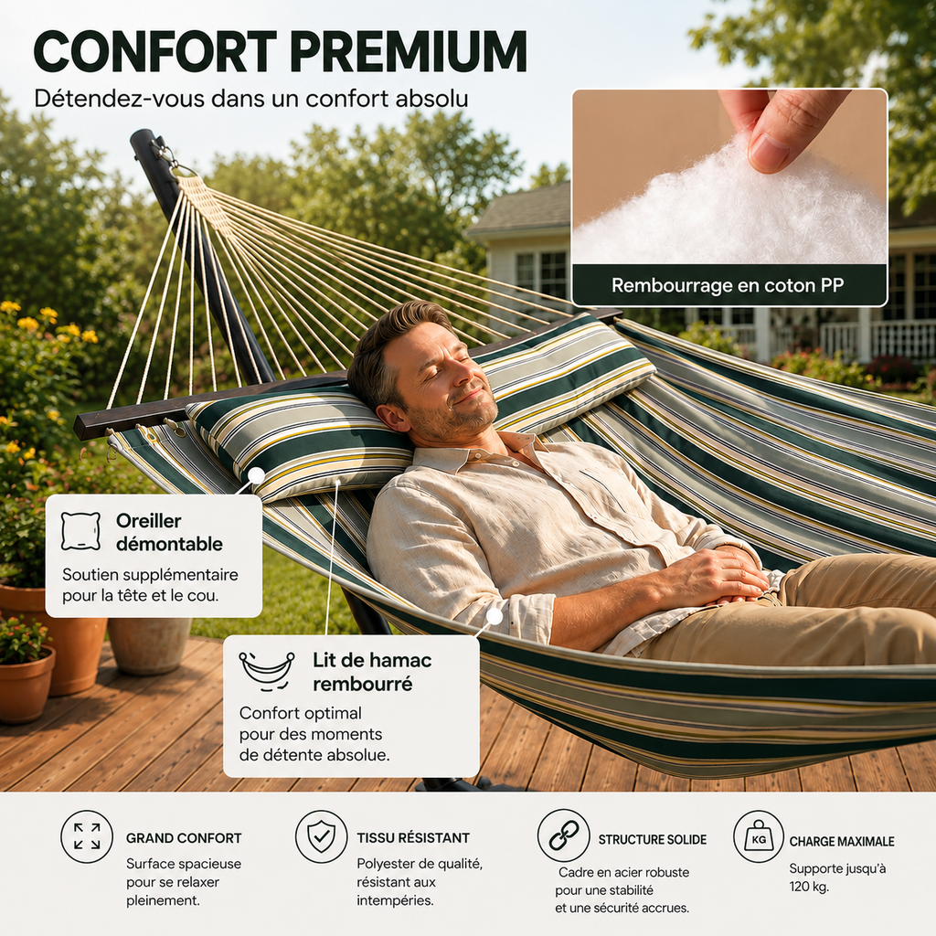 Hamac jardin sur pied - Manita