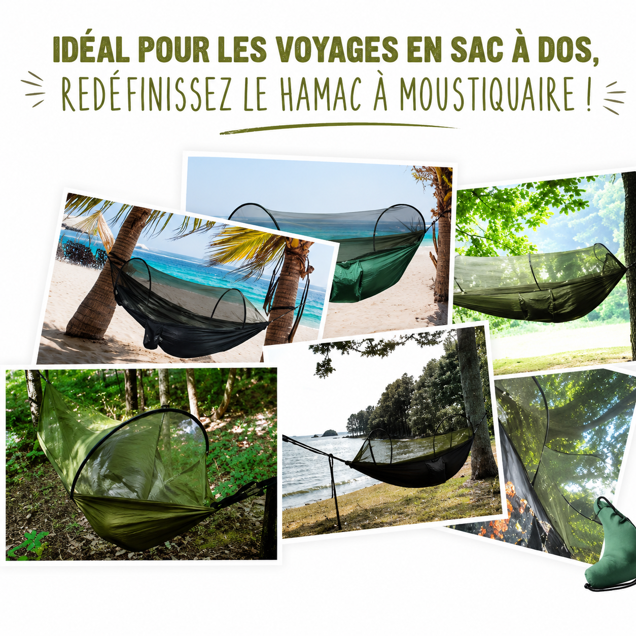 hamac de camping avec moustiquaire 3 en 1