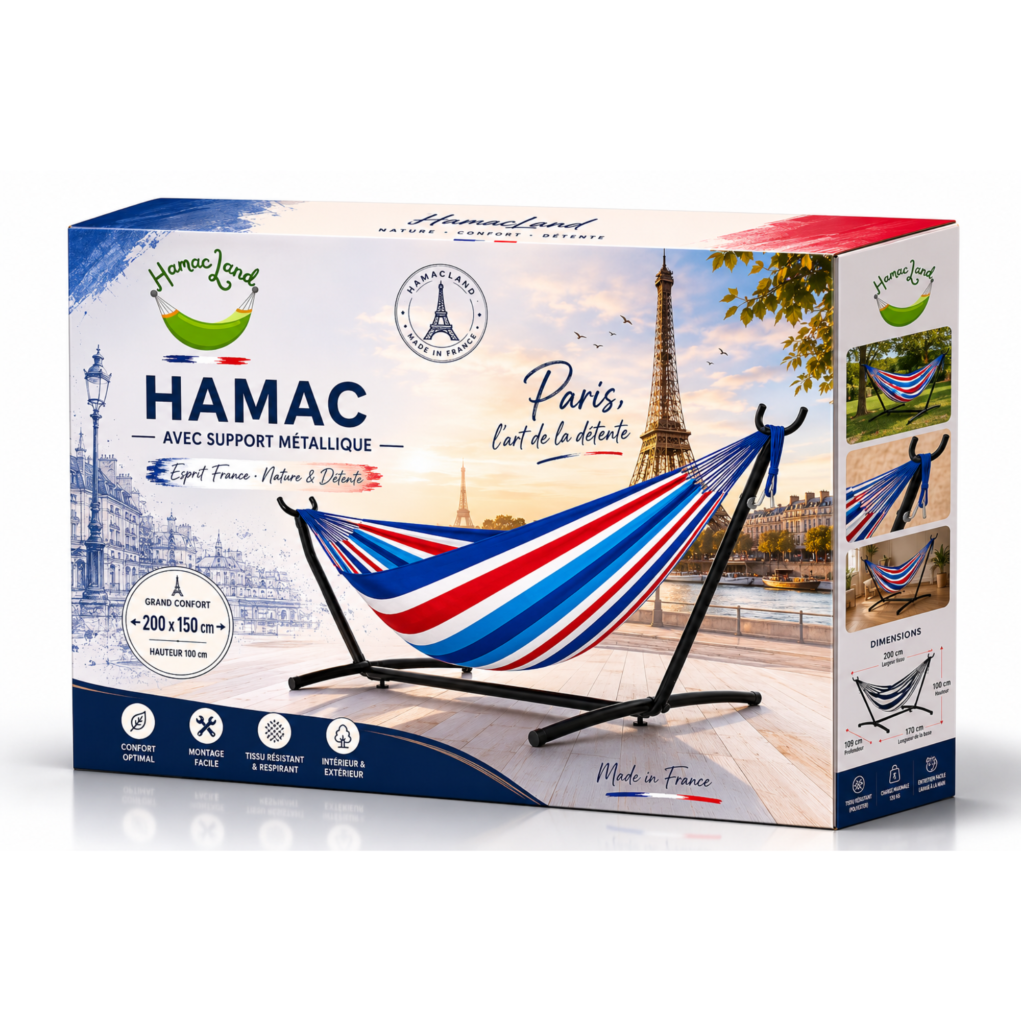 Hamac sur pied - Paris -  Support en acier